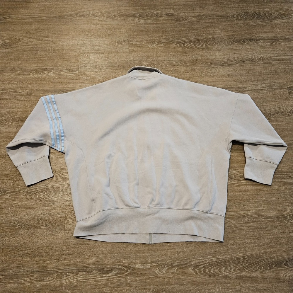 Adidas Originals Full Zip Track Jacket Men's XL Gray Blue Trefoil 3 Stripe - Picture 12 of 12
